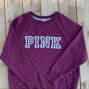 Victoria’s Secret PINK Maroon Rinestone Sweatshirt